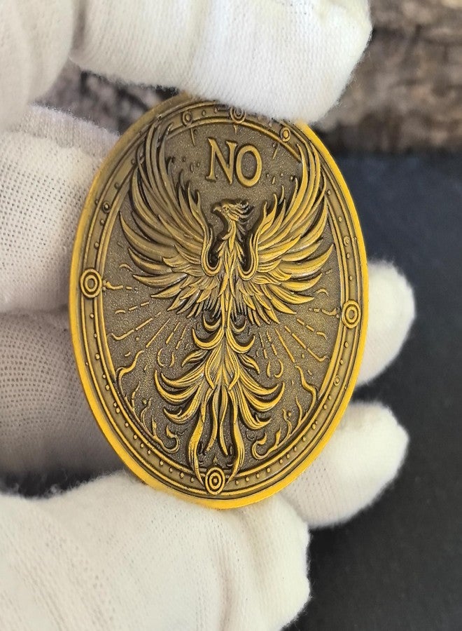 CYOUNG Golden Decision-Making Coin - Elegant Yes/No Challenge Coin with Lotus and Phoenix Design - Image 4